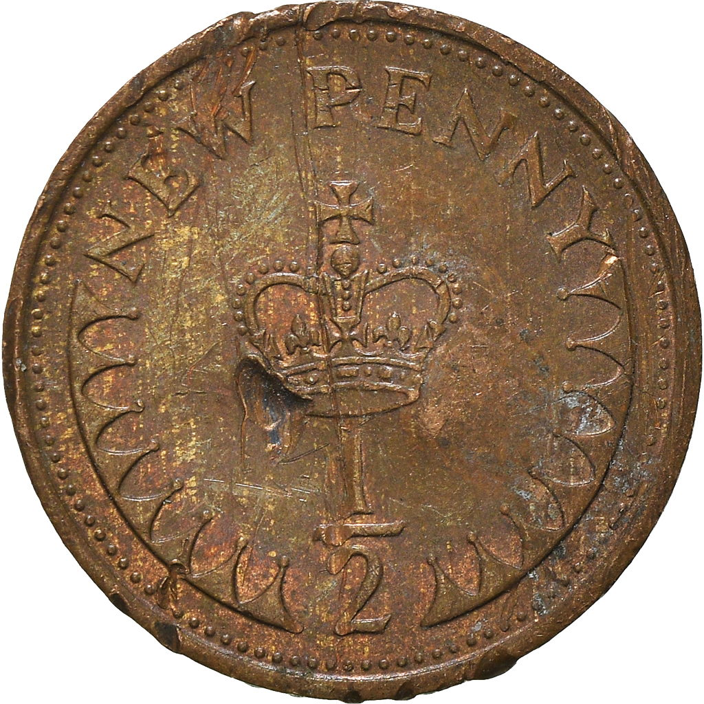 Moneda, Gran Bretaña, 1/2 New Penny, 1979