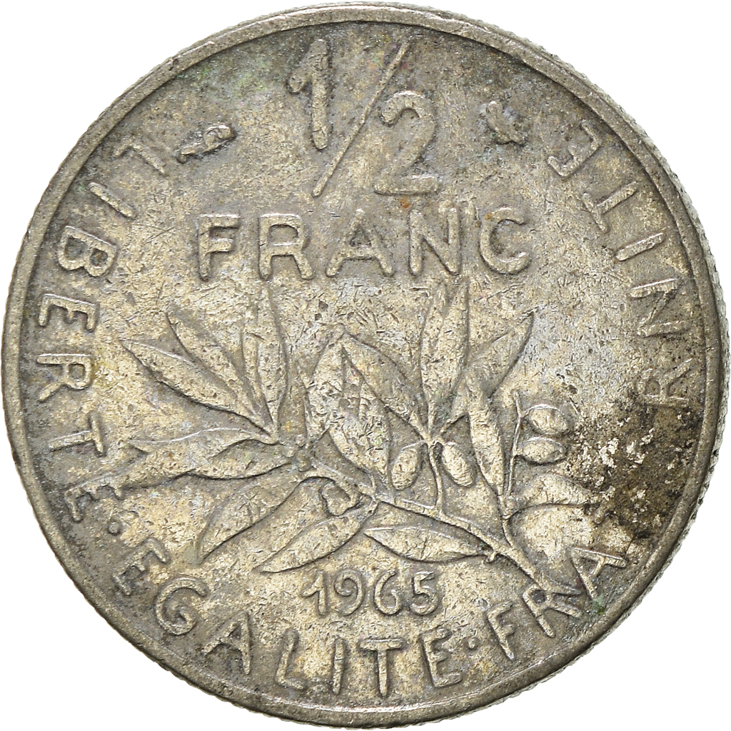 Moneda, Francia, 1/2 Franc, 1965
