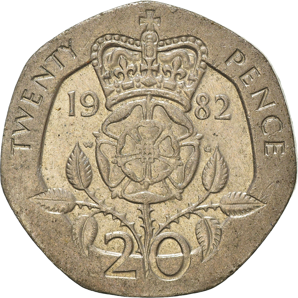 Moneda, Gran Bretaña, 20 Pence, 1982