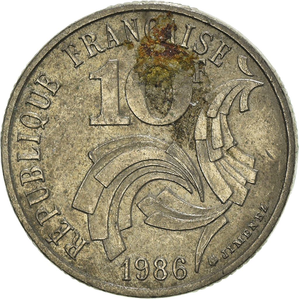 Moneda, Francia, 10 Francs, 1986