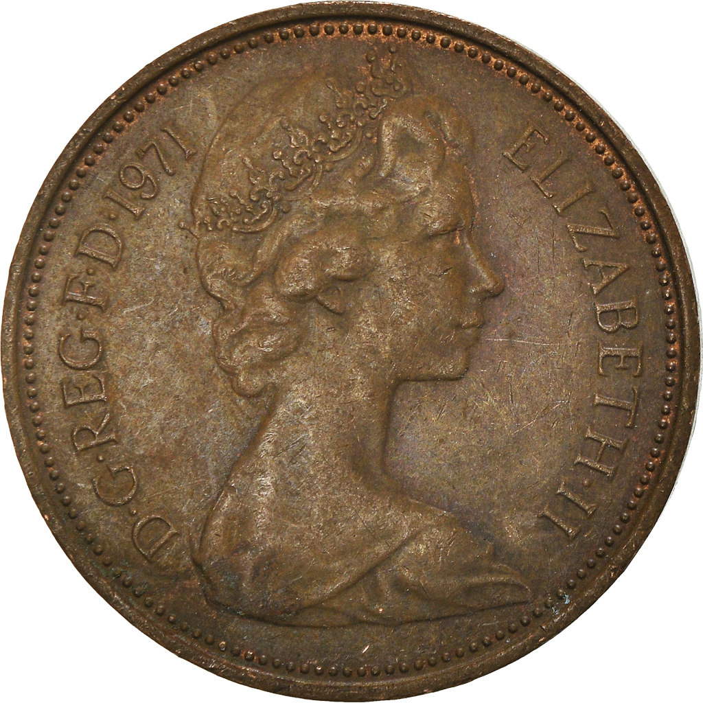 Moneda, Gran Bretaña, 2 New Pence, 1971