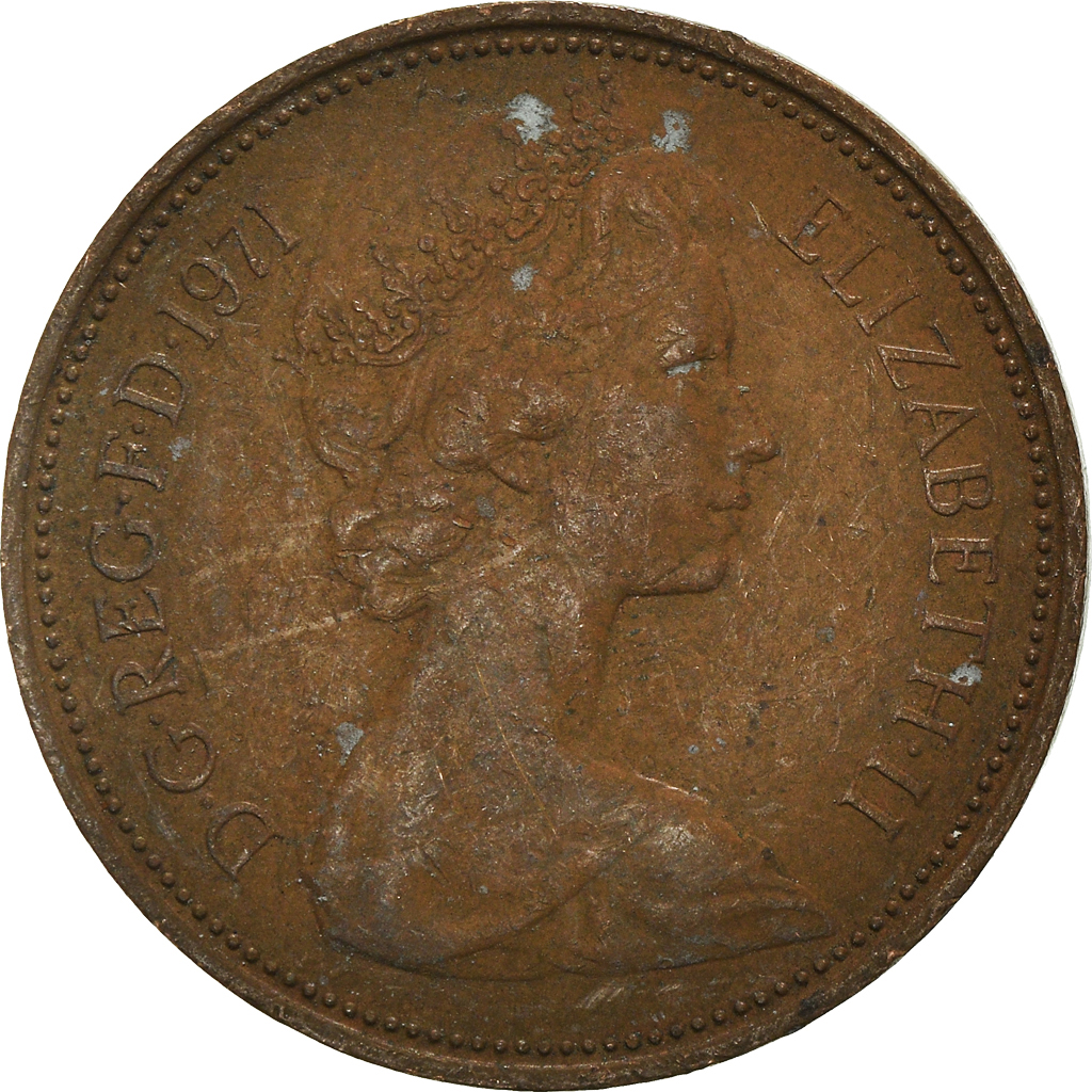 Moneda, Gran Bretaña, 2 New Pence, 1971