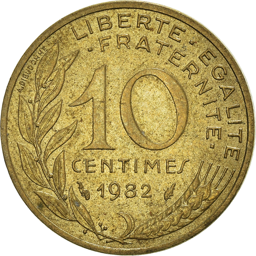 Moneda, Francia, 10 Centimes, 1982