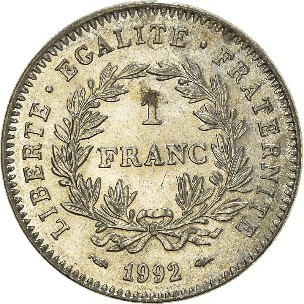 Moneda, Francia, Franc, 1992