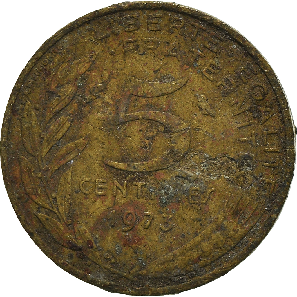 Moneda, Francia, 5 Centimes, 1973