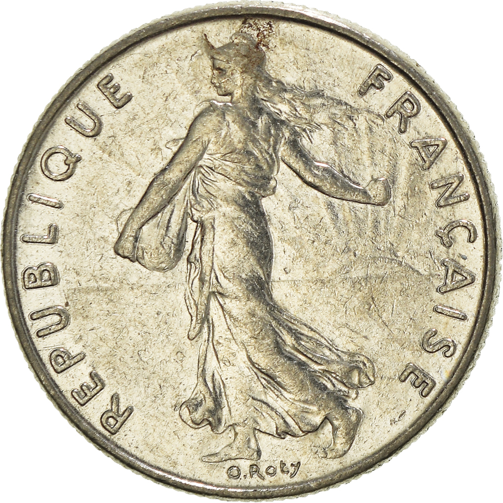 Moneda, Francia, 1/2 Franc, 1986