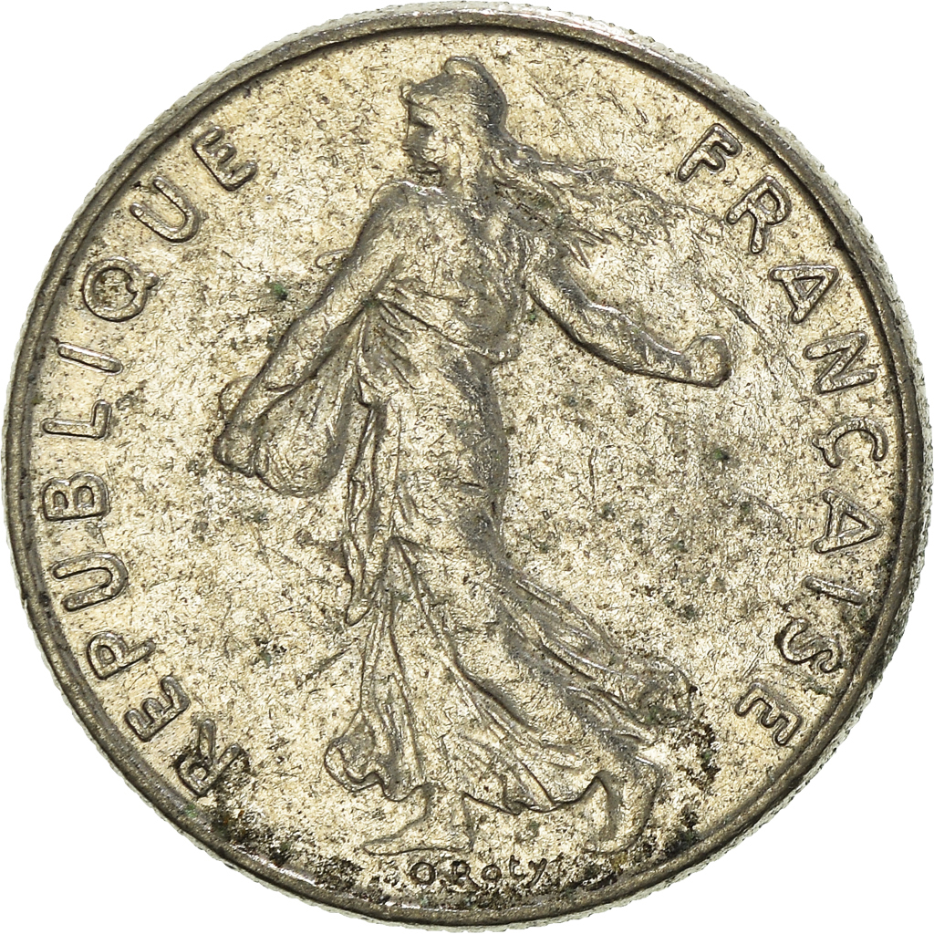 Moneda, Francia, 1/2 Franc, 1986