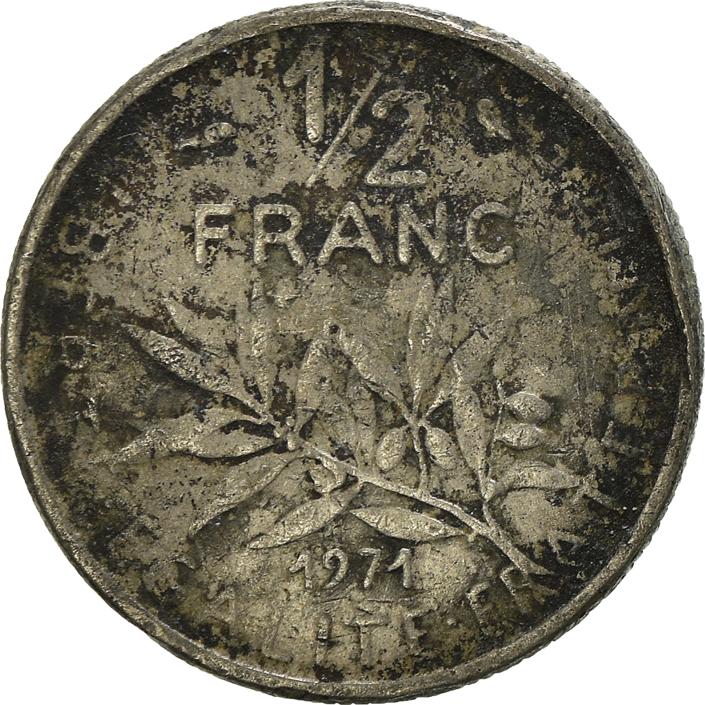 Moneda, Francia, 1/2 Franc, 1971