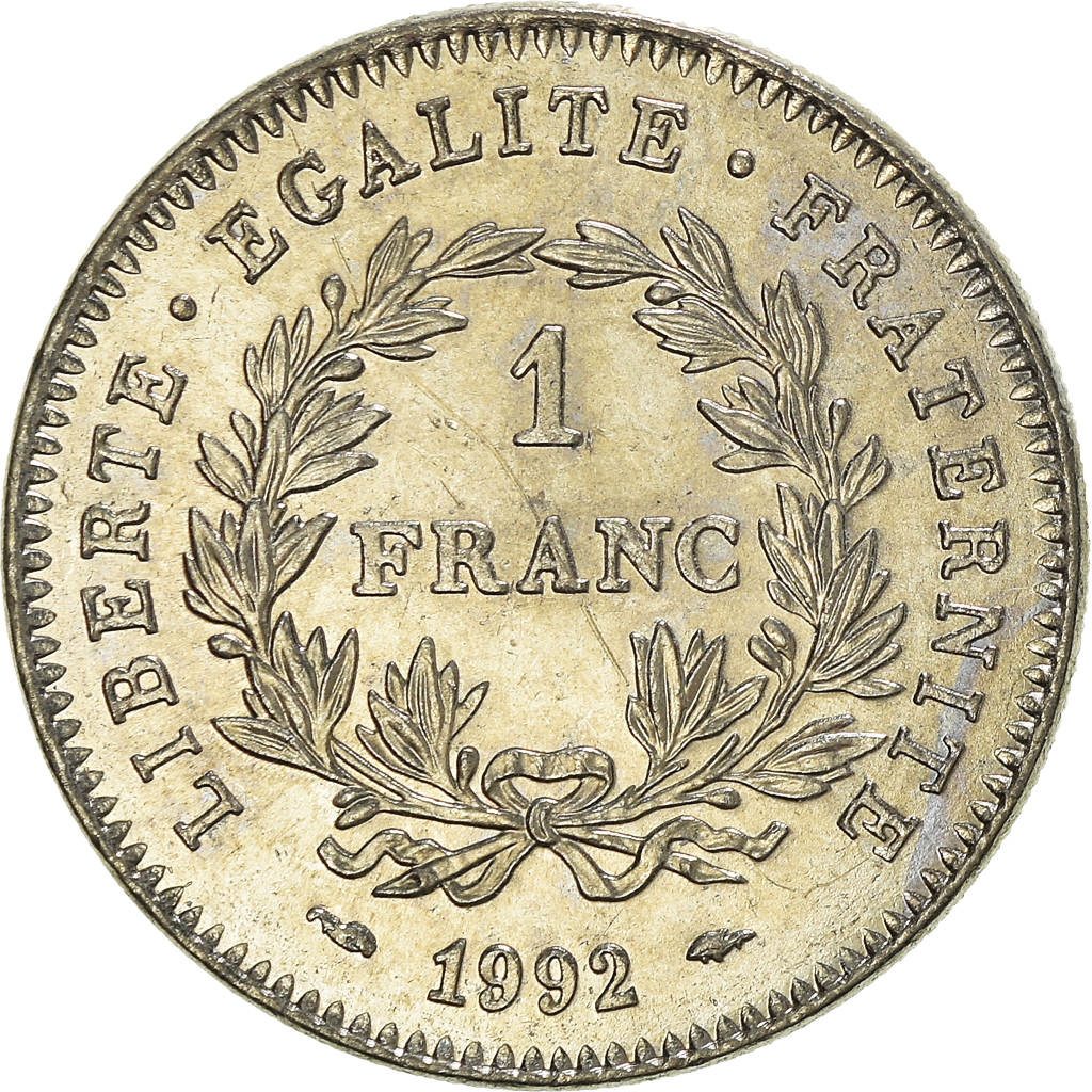 Moneda, Francia, Franc, 1992
