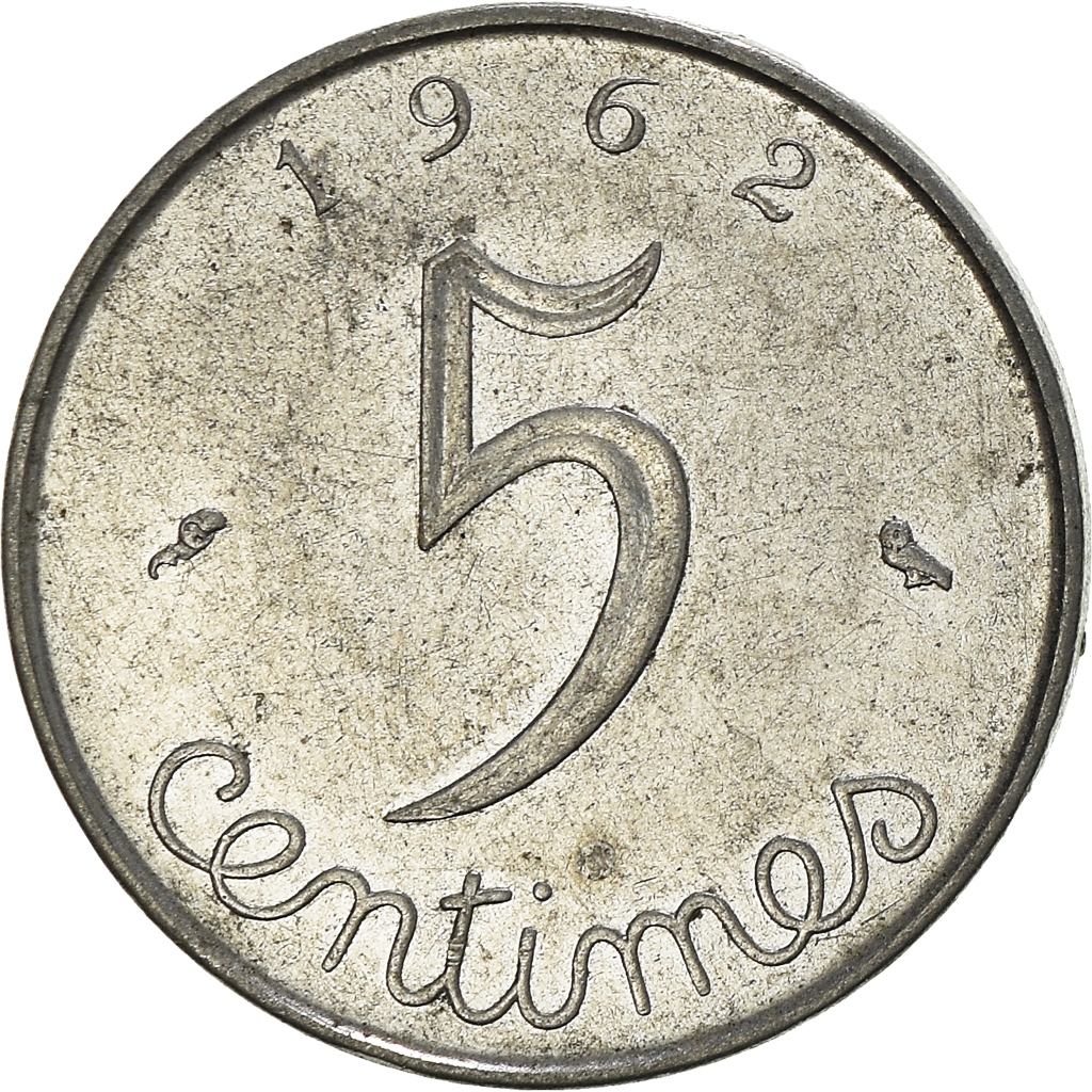 Moneda, Francia, 5 Centimes, 1962