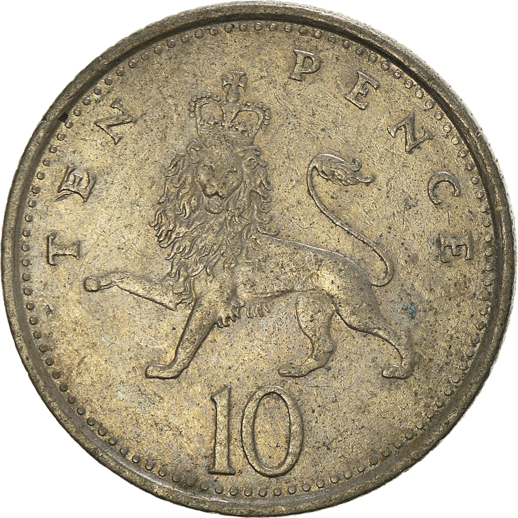 Moneda, Gran Bretaña, 10 Pence, 1992