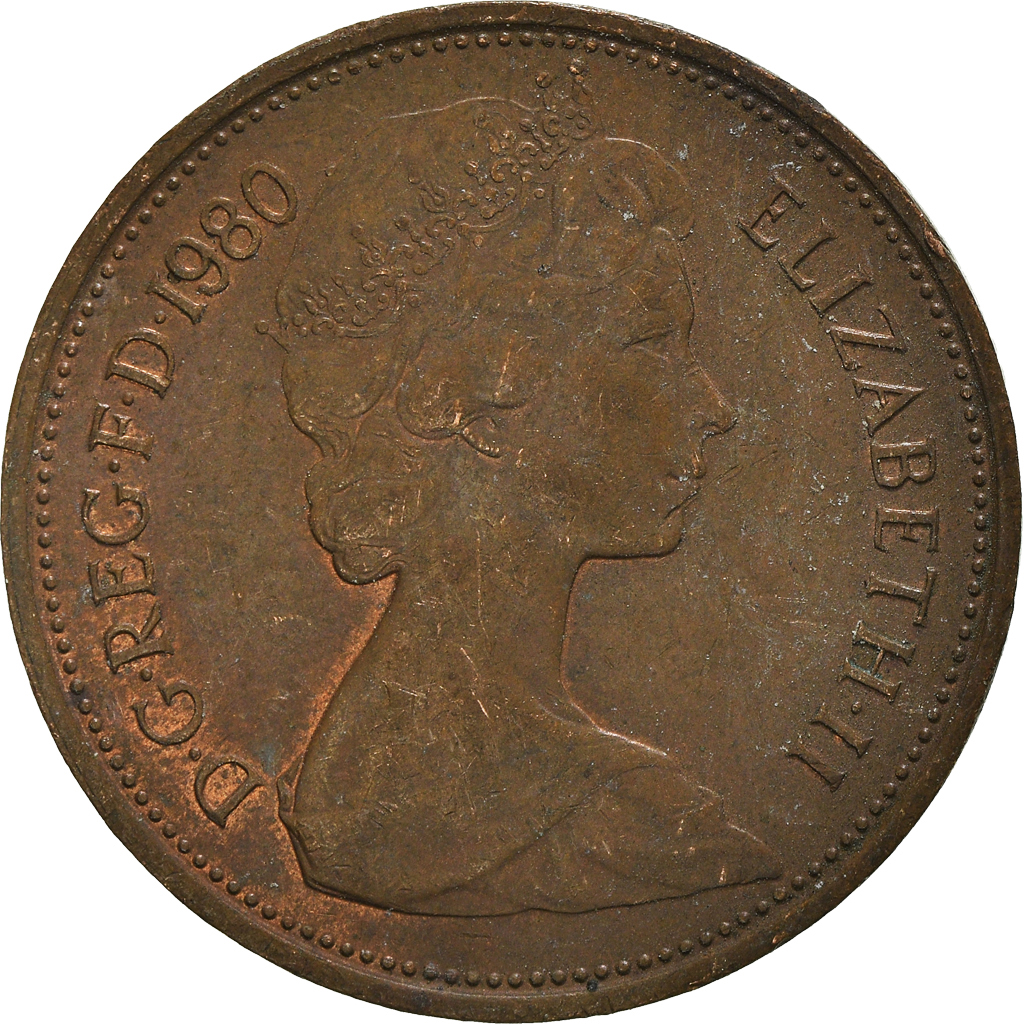 Moneda, Gran Bretaña, 2 New Pence, 1980