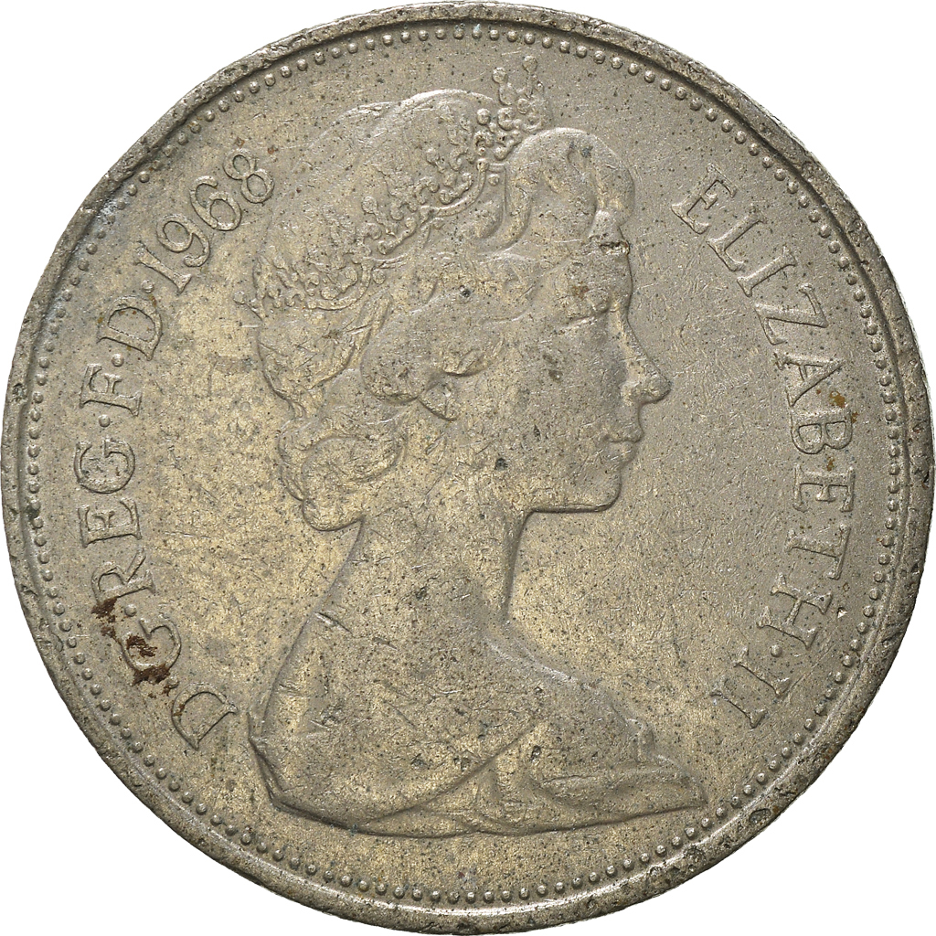 Moneda, Gran Bretaña, 10 New Pence, 1968