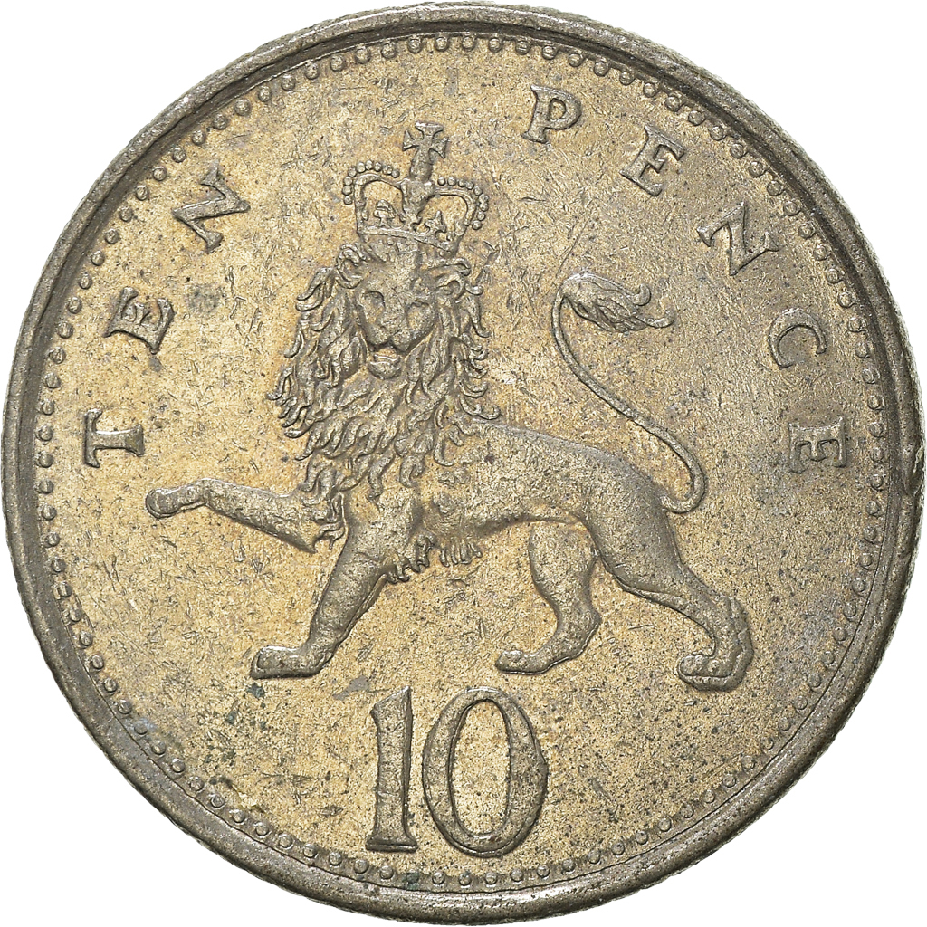 Moneda, Gran Bretaña, 10 Pence, 1992