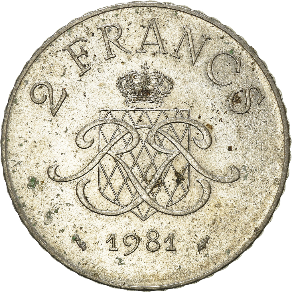 Moneda, Mónaco, 2 Francs, 1981