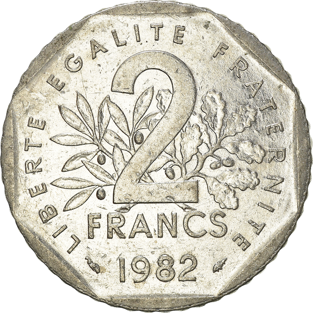 Moneda, Francia, 2 Francs, 1982