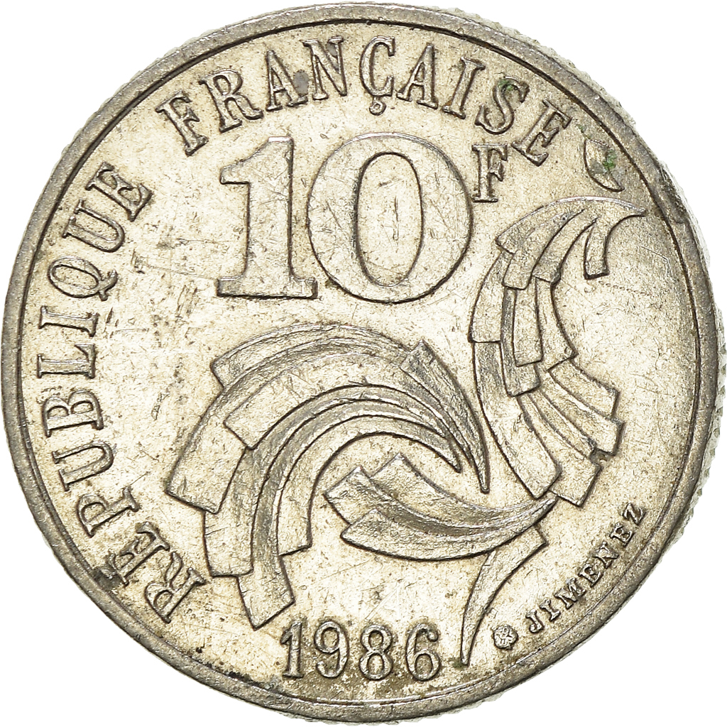Moneda, Francia, 10 Francs, 1986
