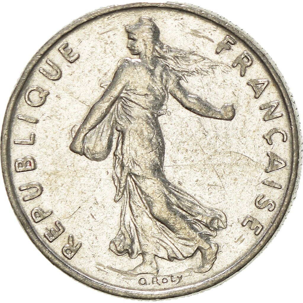 Moneda, Francia, 1/2 Franc, 1974