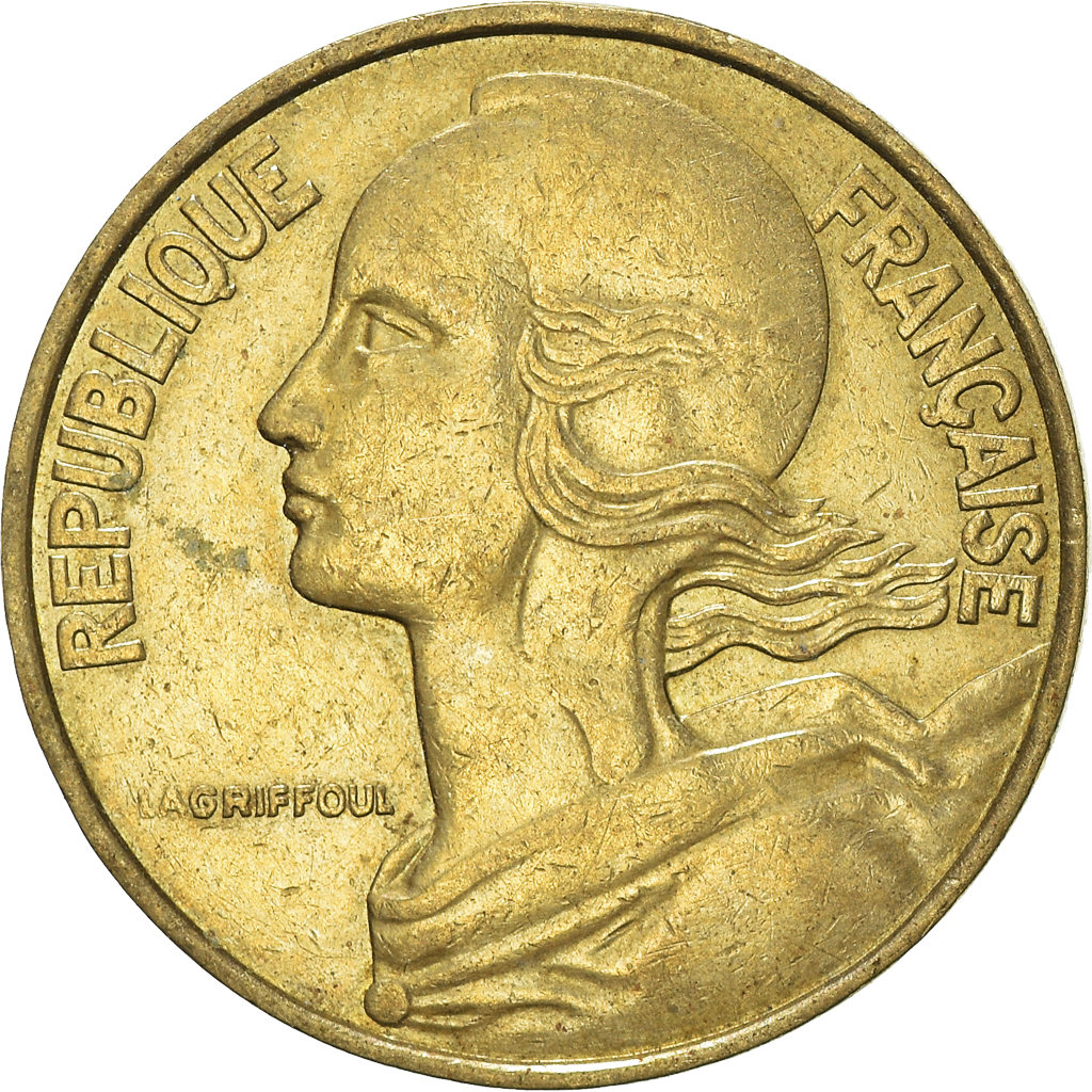 Moneda, Francia, 20 Centimes, 1977