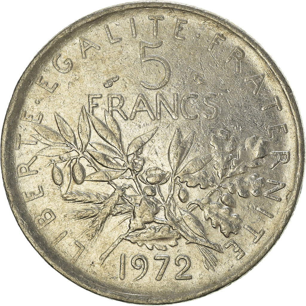 Moneda, Francia, 5 Francs, 1972
