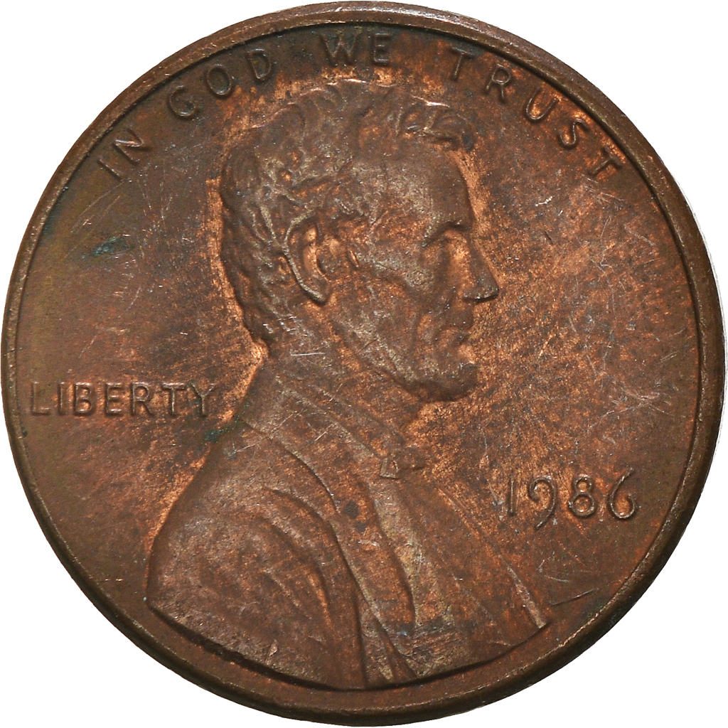 Moneda, Estados Unidos, Cent, 1986