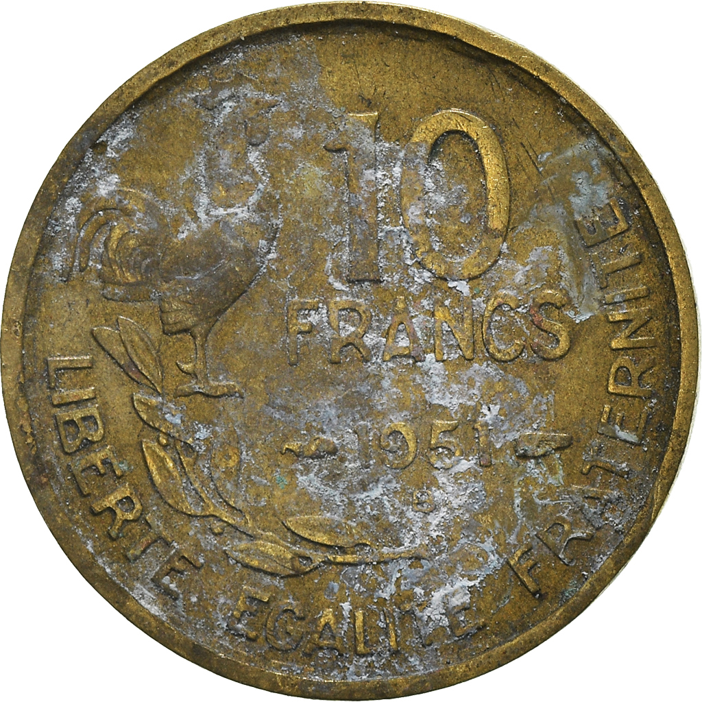 [#969599] Monnaie, France, 10 Francs, 1951