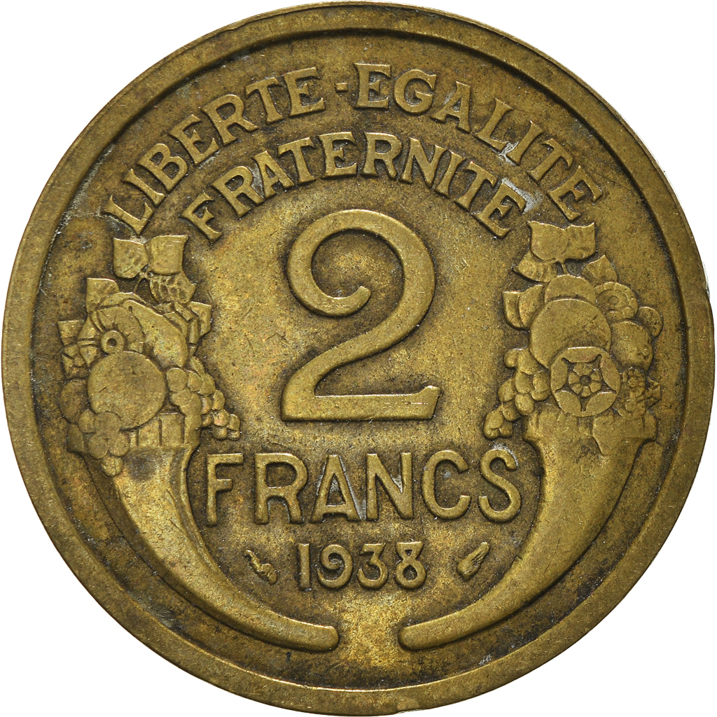 Moneda, Francia, 2 Francs, 1938