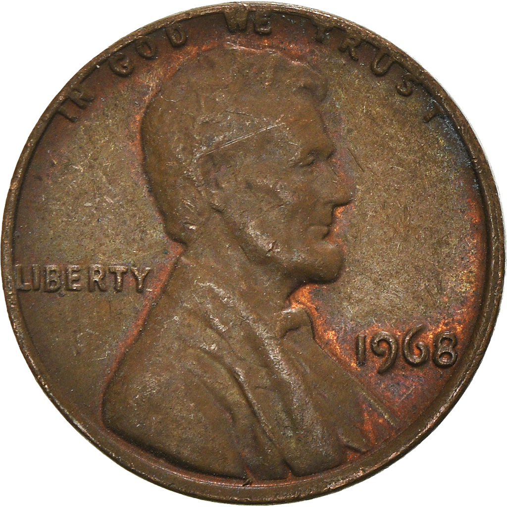 Moneda, Estados Unidos, Cent, 1968