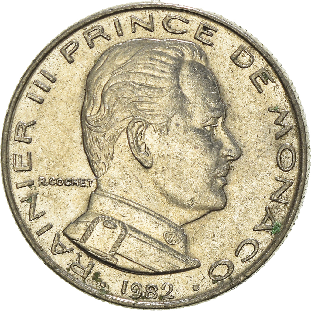 Moneda, Mónaco, 1/2 Franc, 1982