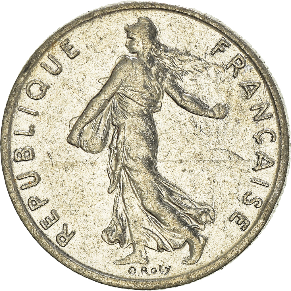 Moneda, Francia, 1/2 Franc, 1977