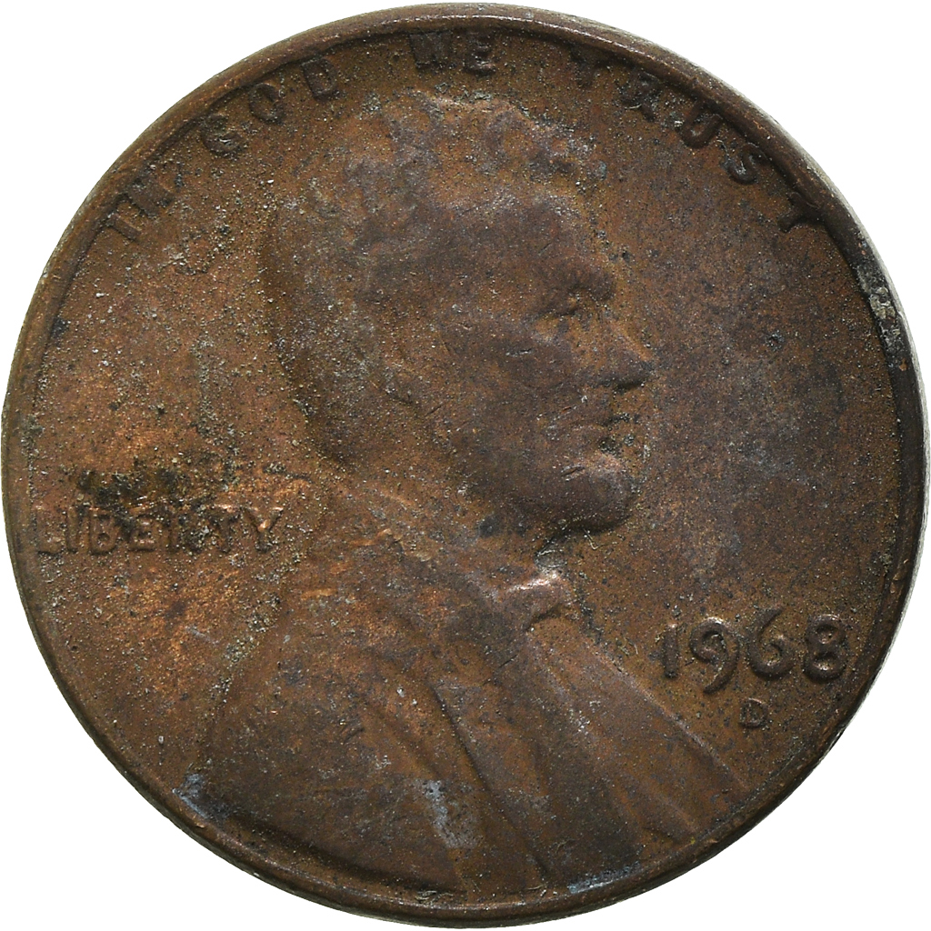 Moneda, Estados Unidos, Cent, 1968