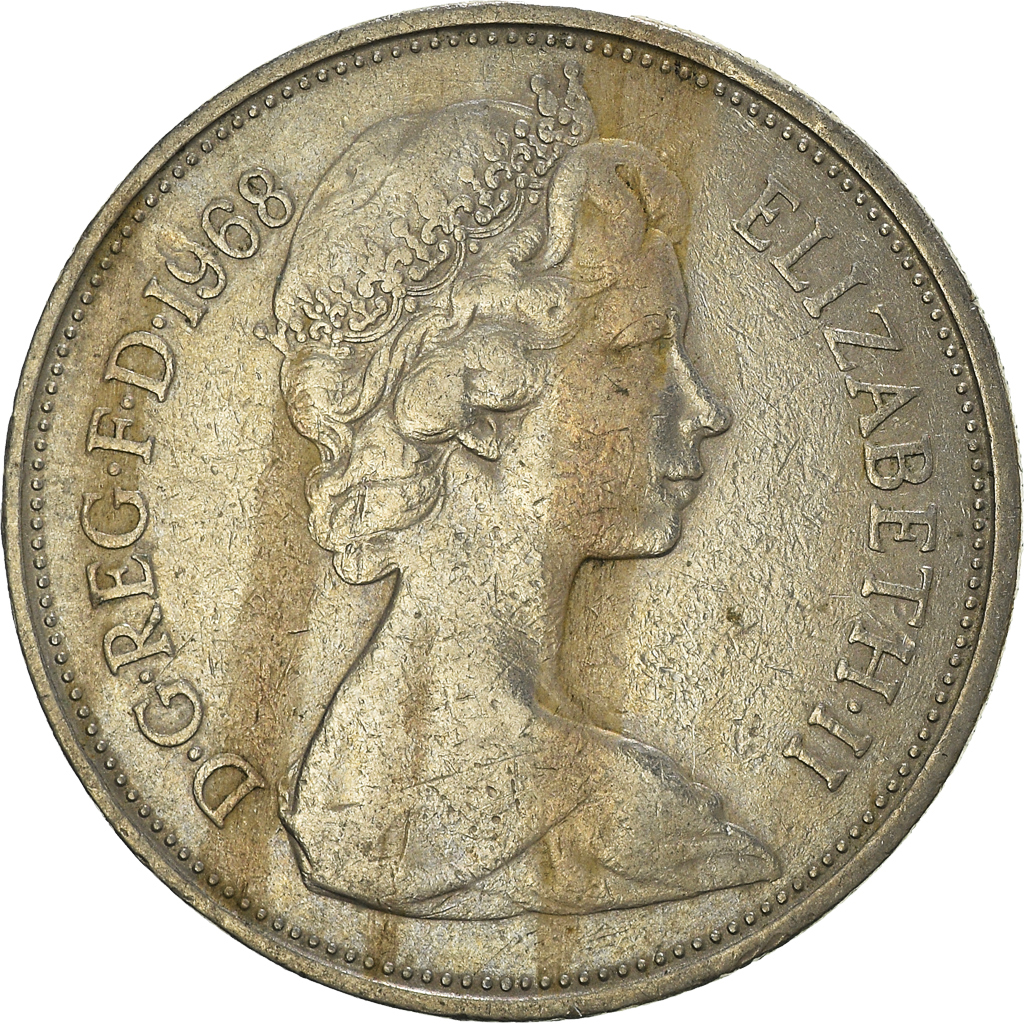 Moneda, Gran Bretaña, 10 New Pence, 1968