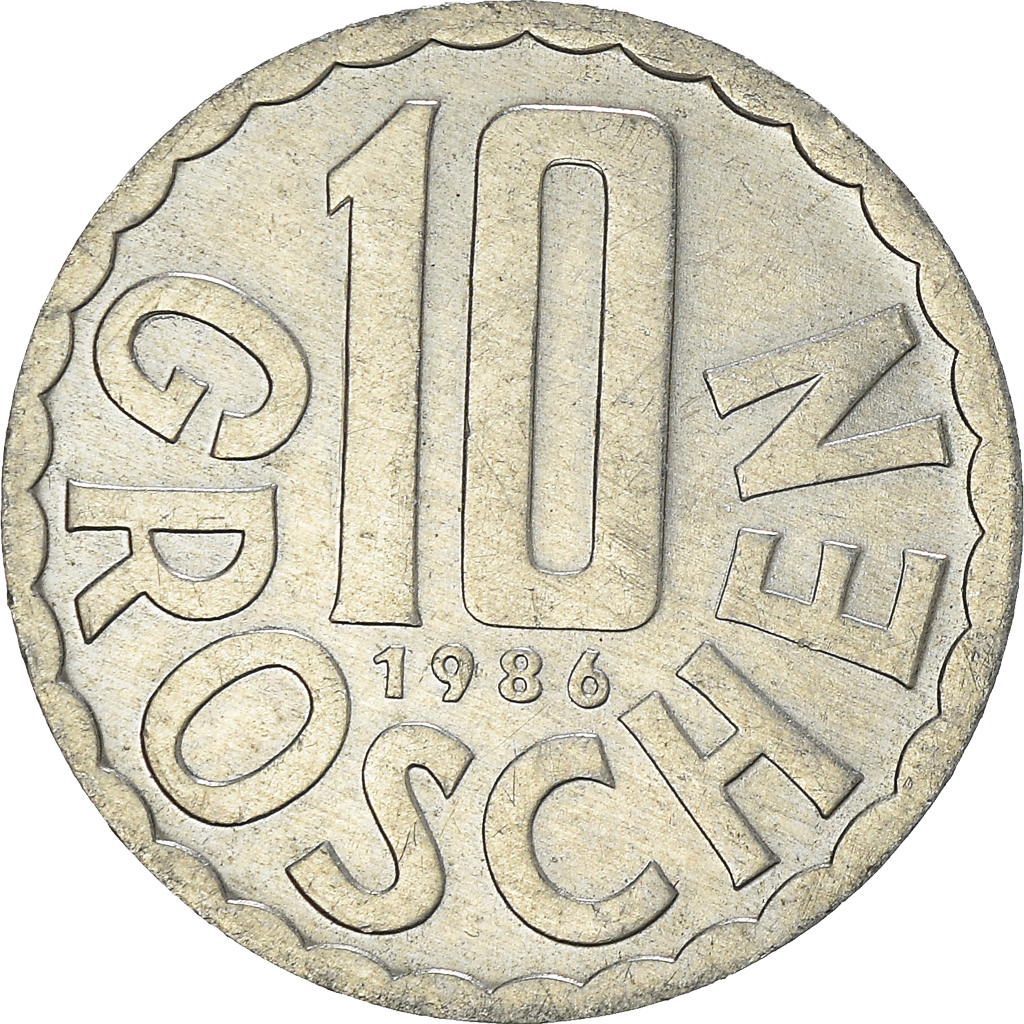 Moneda, Austria, 10 Groschen, 1986