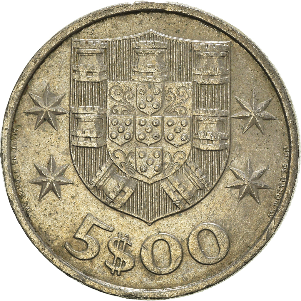 Moneda, Portugal, 5 Escudos, 1982