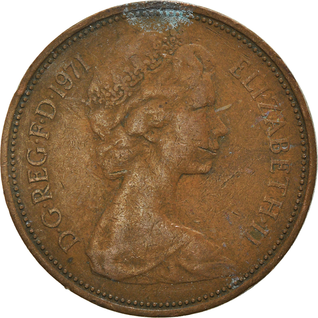 Moneda, Gran Bretaña, 2 New Pence, 1971