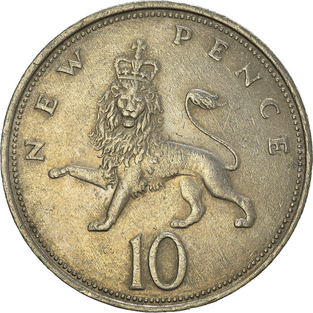 Moneda, Gran Bretaña, 10 New Pence, 1971