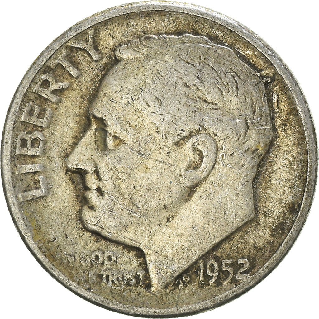 Moneda, Estados Unidos, Dime, 1952