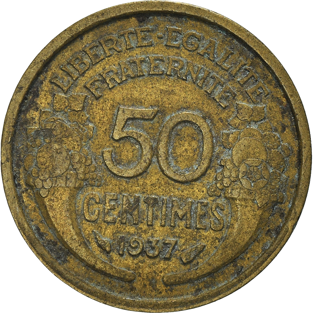 Moneda, Francia, 50 Centimes, 1937