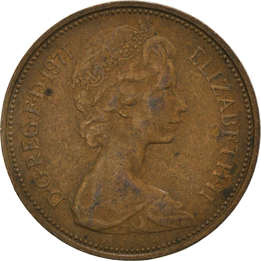 Moneda, Gran Bretaña, 2 New Pence, 1971
