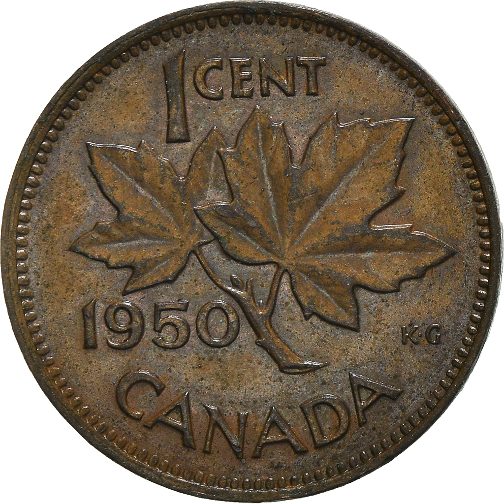 Moneda, Canadá, Cent, 1950