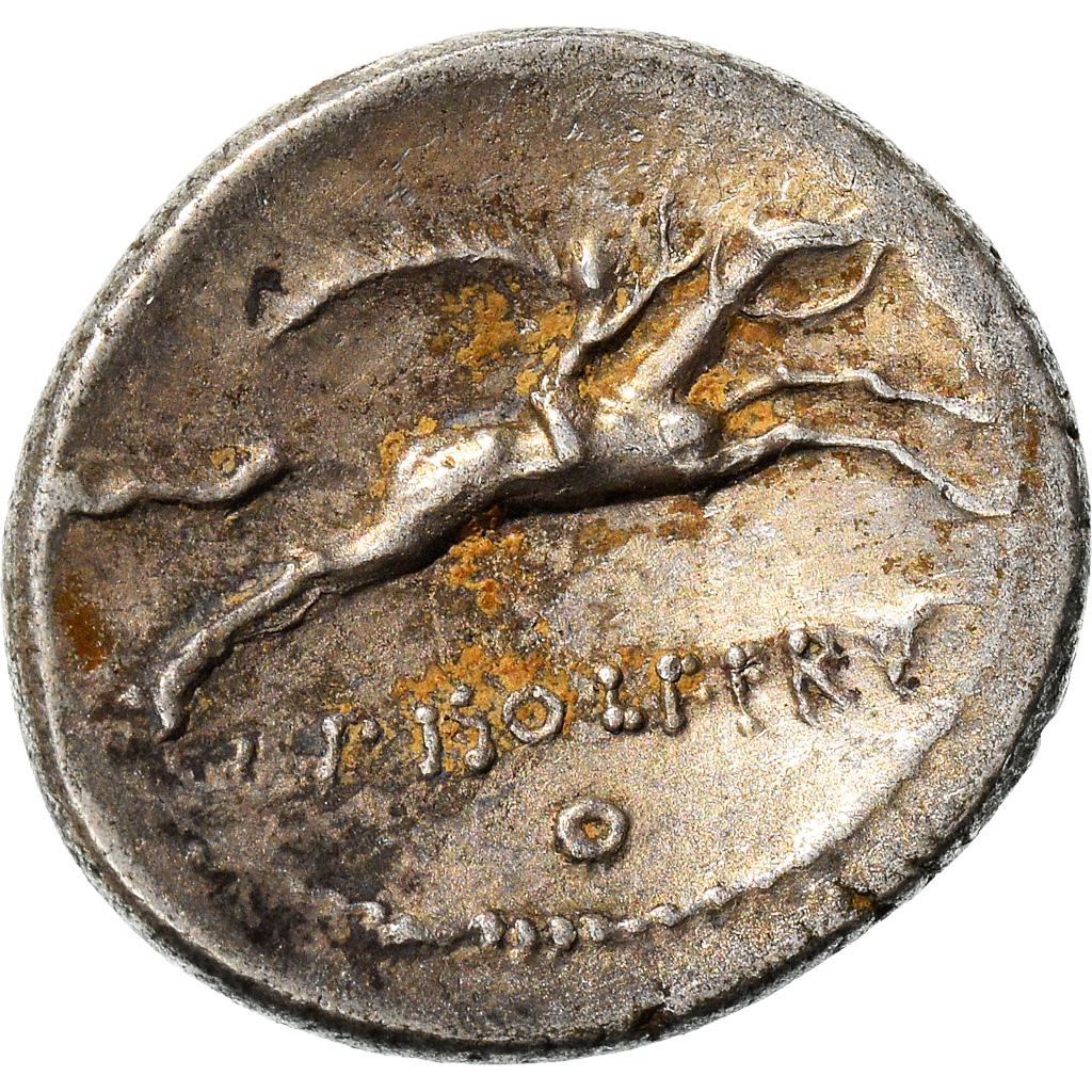 Coin, Calpurnius Piso Frugi, Denarius, 61 BC, Rome, AU, Silver