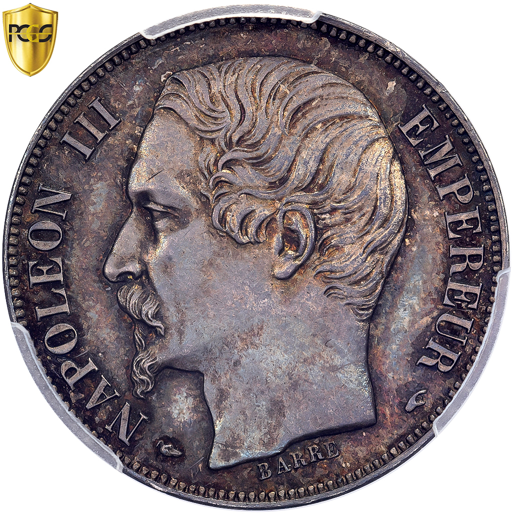France, Napoleon III, 1 Franc, 1853, Paris, Pattern, Silver, PCGS, 