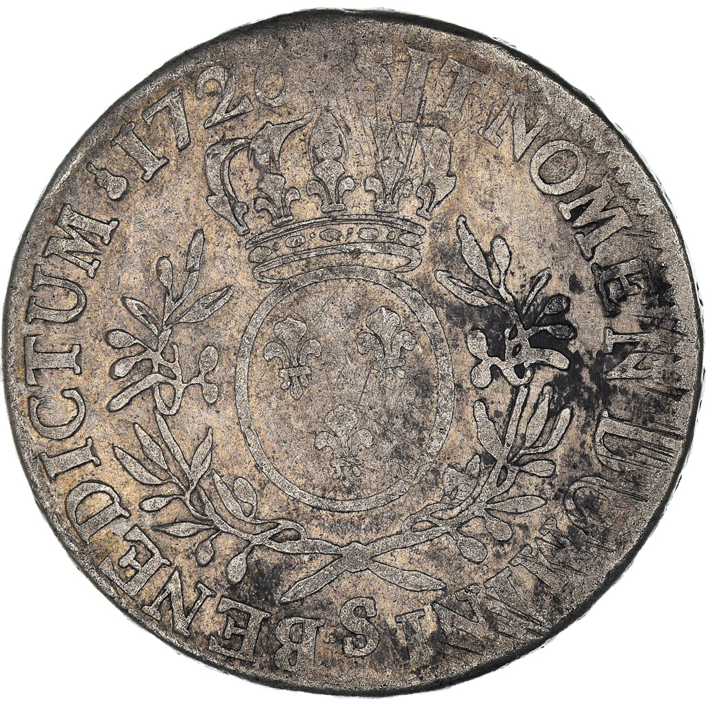 Coin, France, Louis XV, Écu aux branches d'olivier, Ecu, 1726, Reims