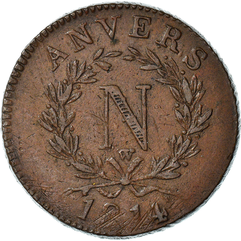 Coin, FRENCH STATES, ANTWERP, 10 Centimes, 1814, Wolschot, , Bronze