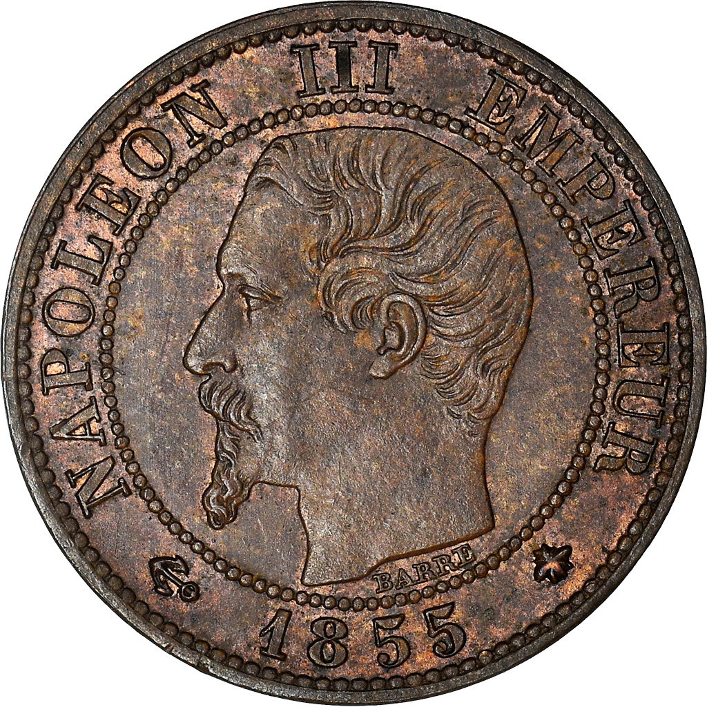 Coin, France, Napoleon III, Napoléon III, Centime, 1855, Strasbourg, 