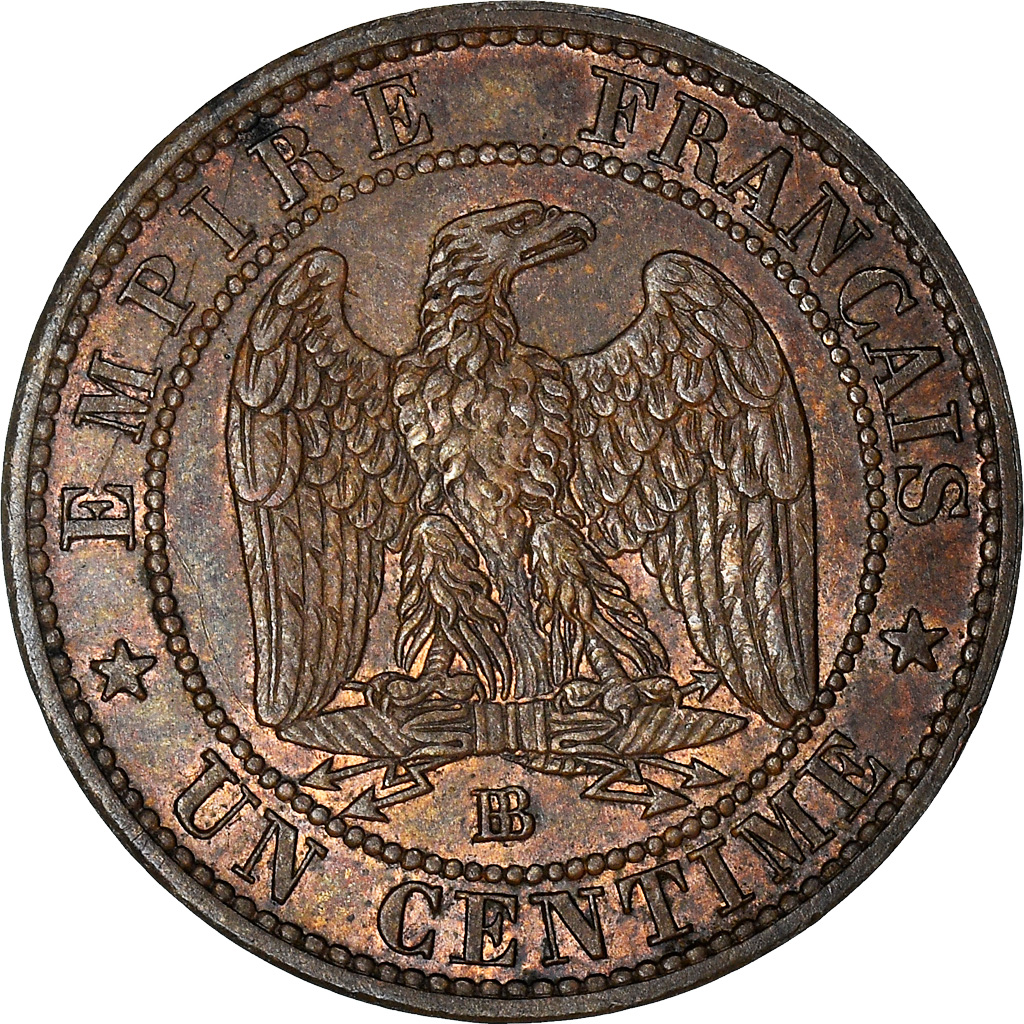 Coin, France, Napoleon III, Napoléon III, Centime, 1855, Strasbourg, 