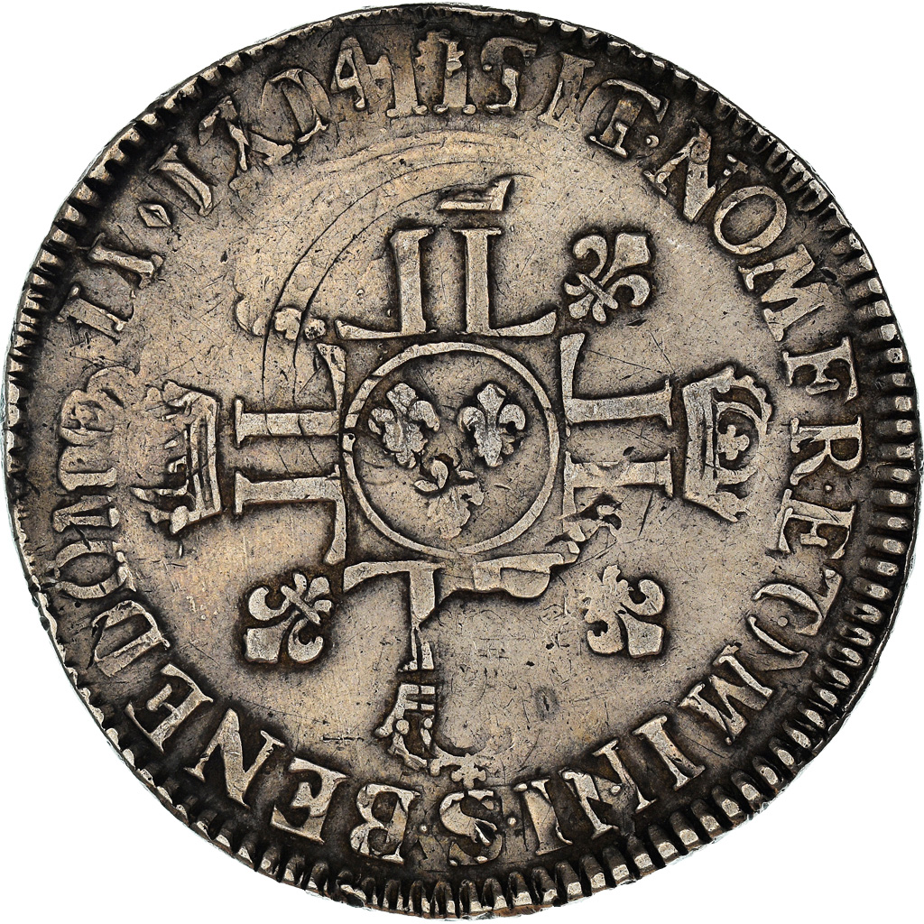 Coin, France, Louis XIV, Écu aux 8 L, Ecu, 1704, Reims, , Silver