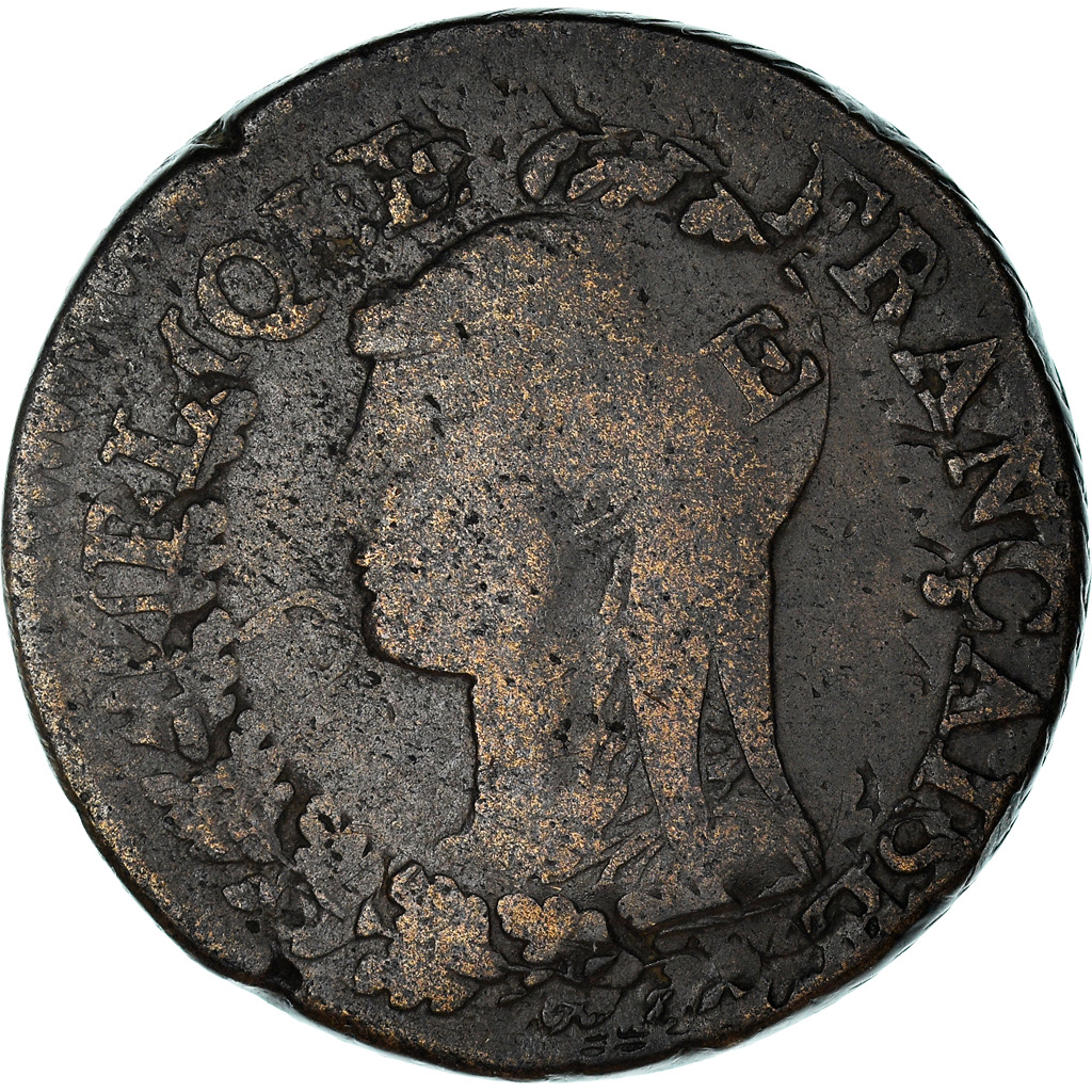 Coin, France, Dupré, 5 Centimes, AN 5, Refrappage du Décime, 