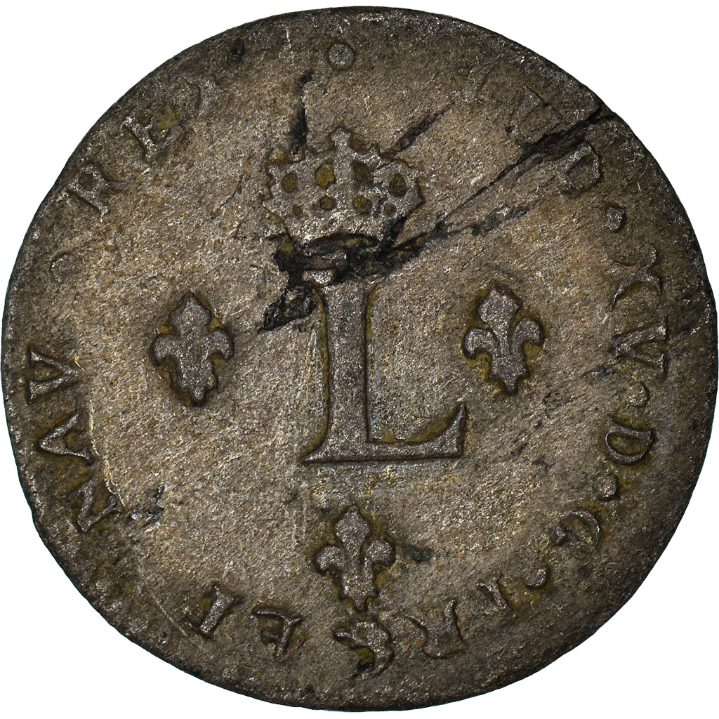 Coin, France, Louis XV, Double sol (2 sous) en billon, 2 Sols, 1739, Grenoble