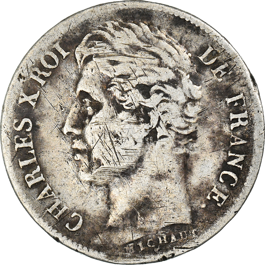 Coin, France, Charles X, 1/2 Franc, 1830, Bordeaux, , Silver, KM:723.7